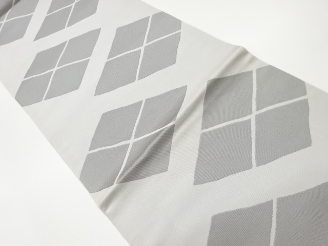 菱模様織出し洒落袋帯